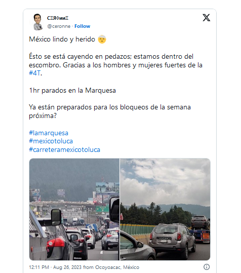 Caos en la Marquesa por bloqueo en la México-Toluca: ¿Qué está pasando?