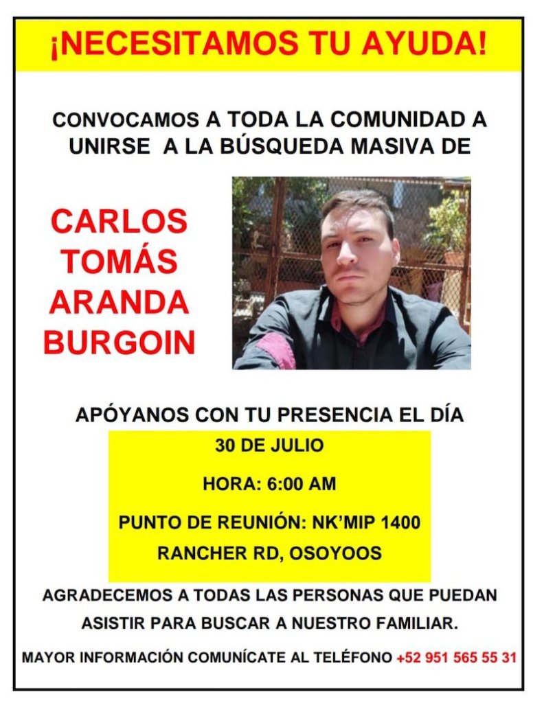 La búsqueda de Carlos Tomas Aranda, mexicano desaparecido en Canadá