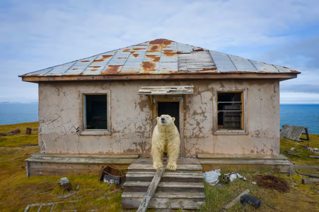 Osos polares viven en estación meteorológica rusa abandonada.