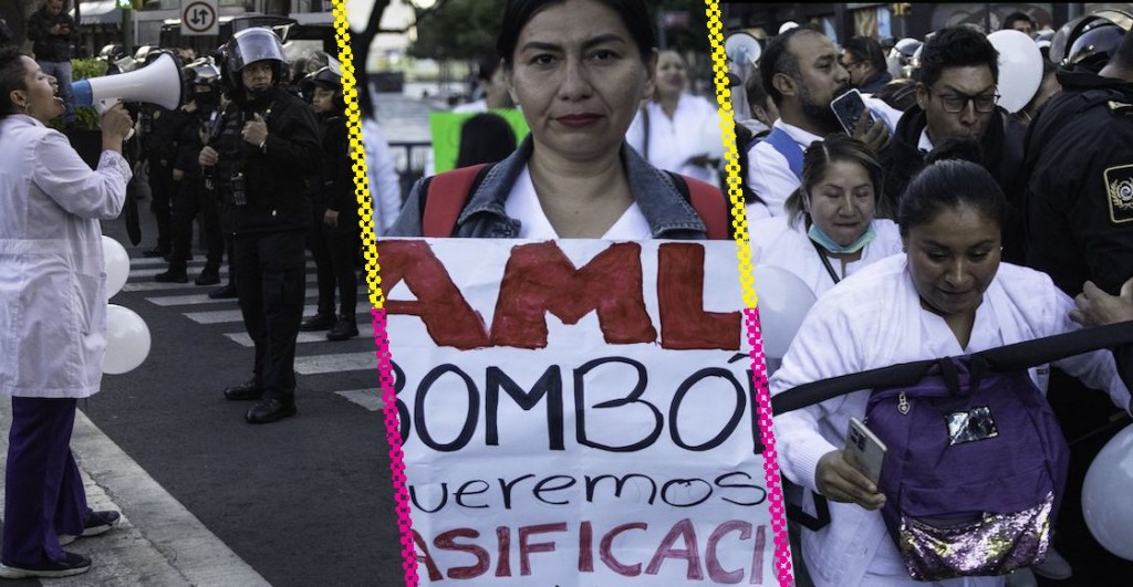 Protesta, bloqueos y encontronazo entre médicos y policías en el Centro Histórico de CDMX