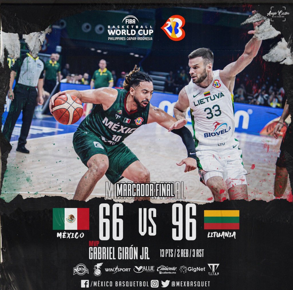 México cayó en su segundo partido del Mundial de FIBA 