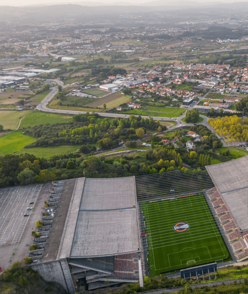 A vista do estádio de Braga