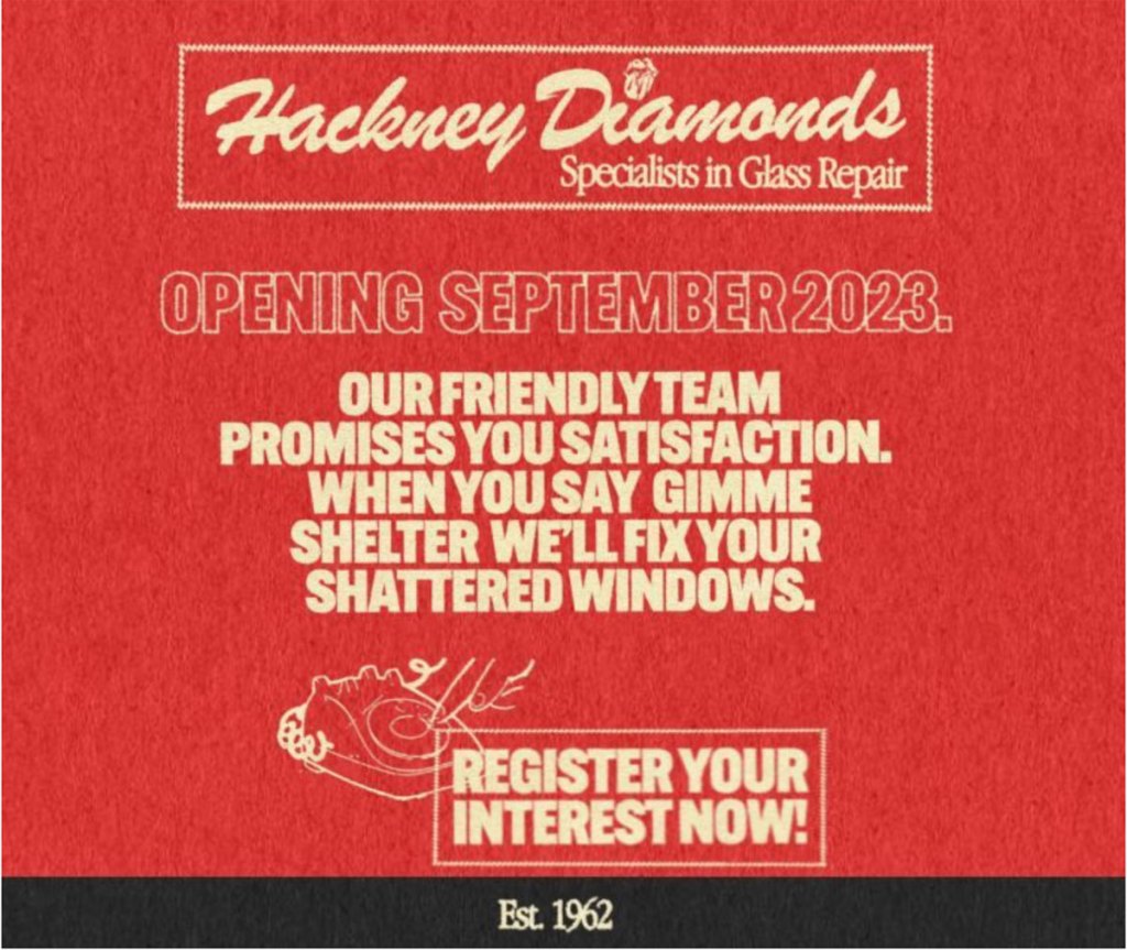 Hackney Diamonds anuncio de los Rolling Stones en The Hackney Gazette