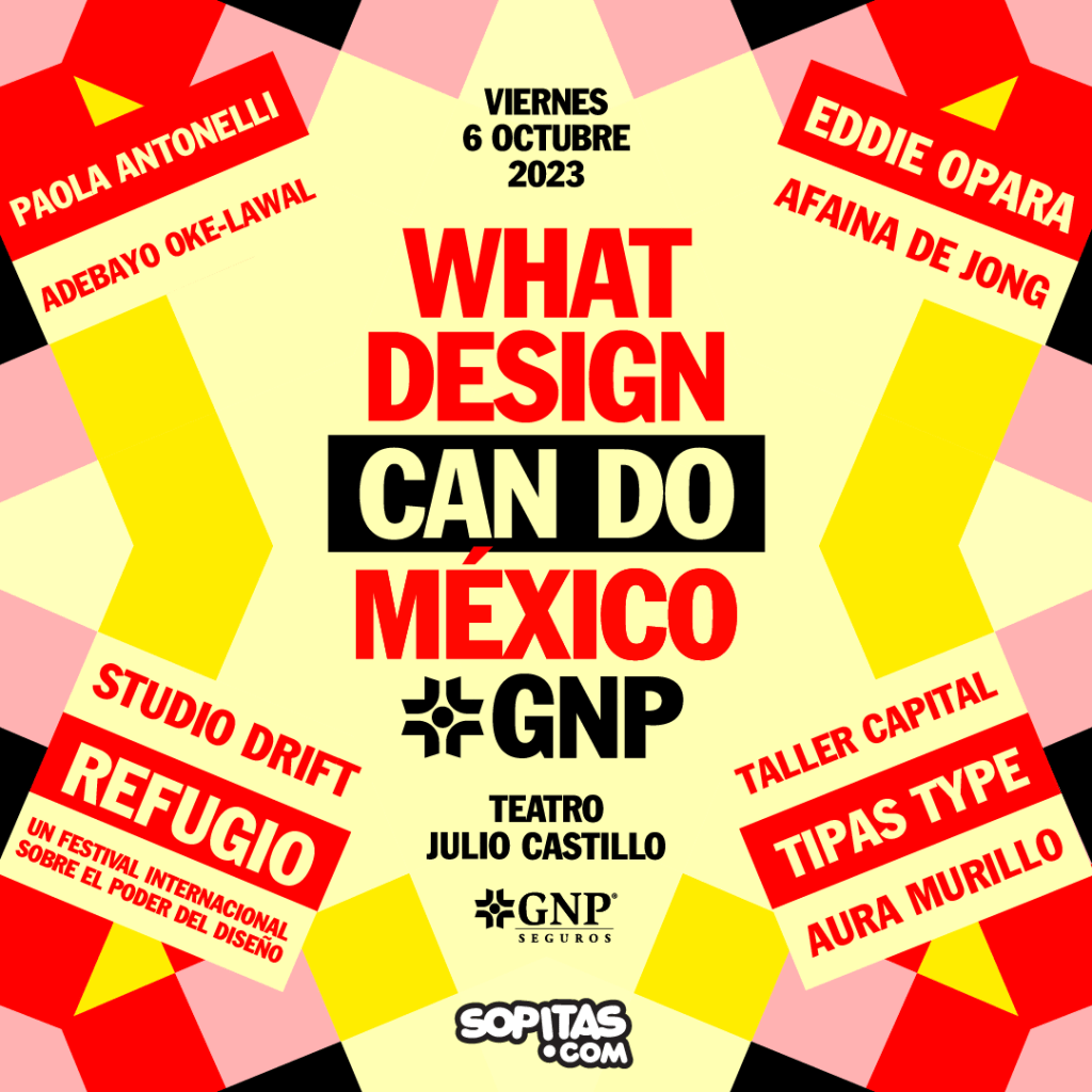 Cartel oficial del evento What Design Can Do México 2023 