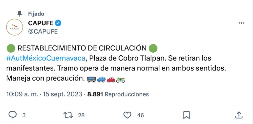 Bloqueo autopista México-Cuernavaca
