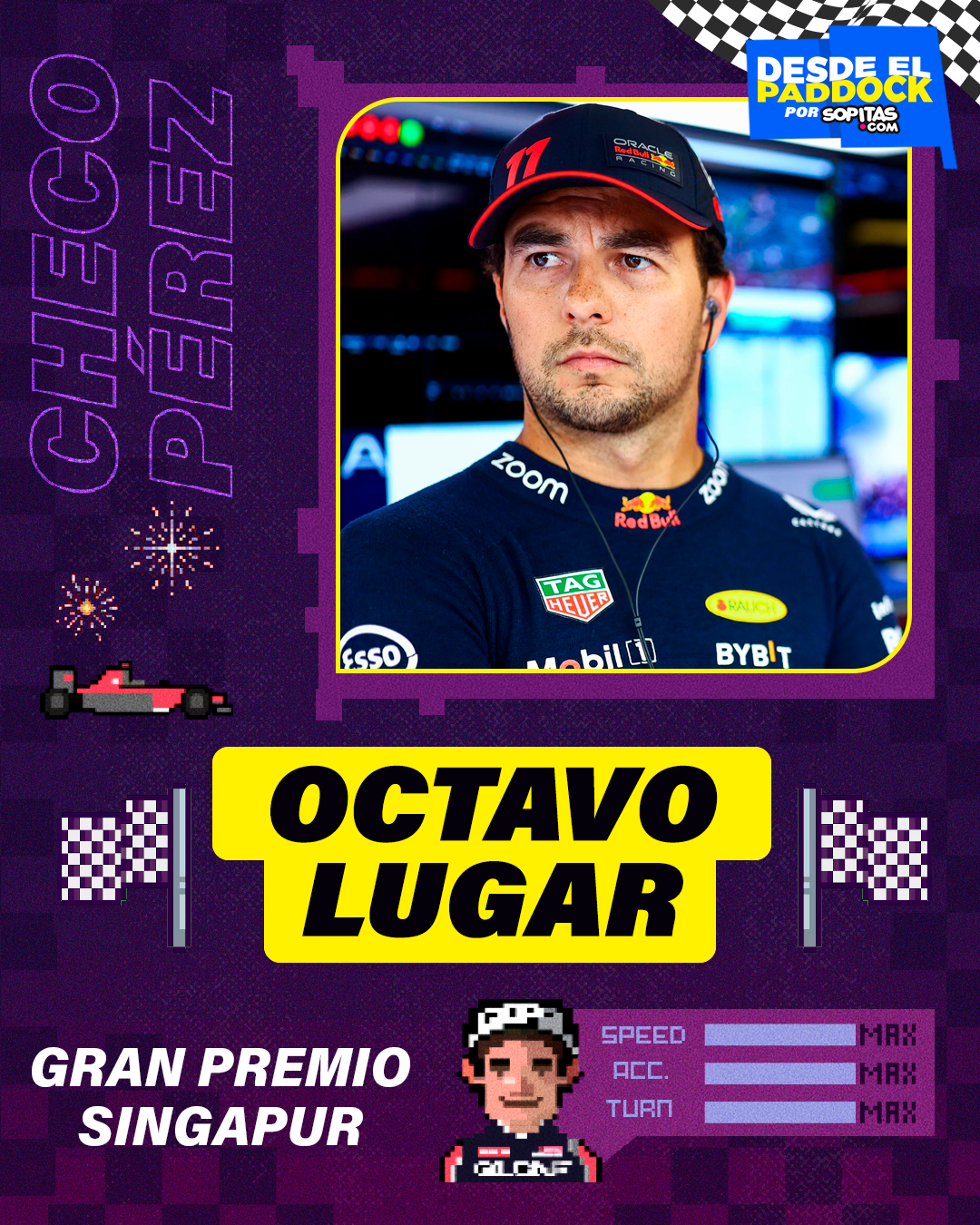 Octavo lugar de Checo en Singapur