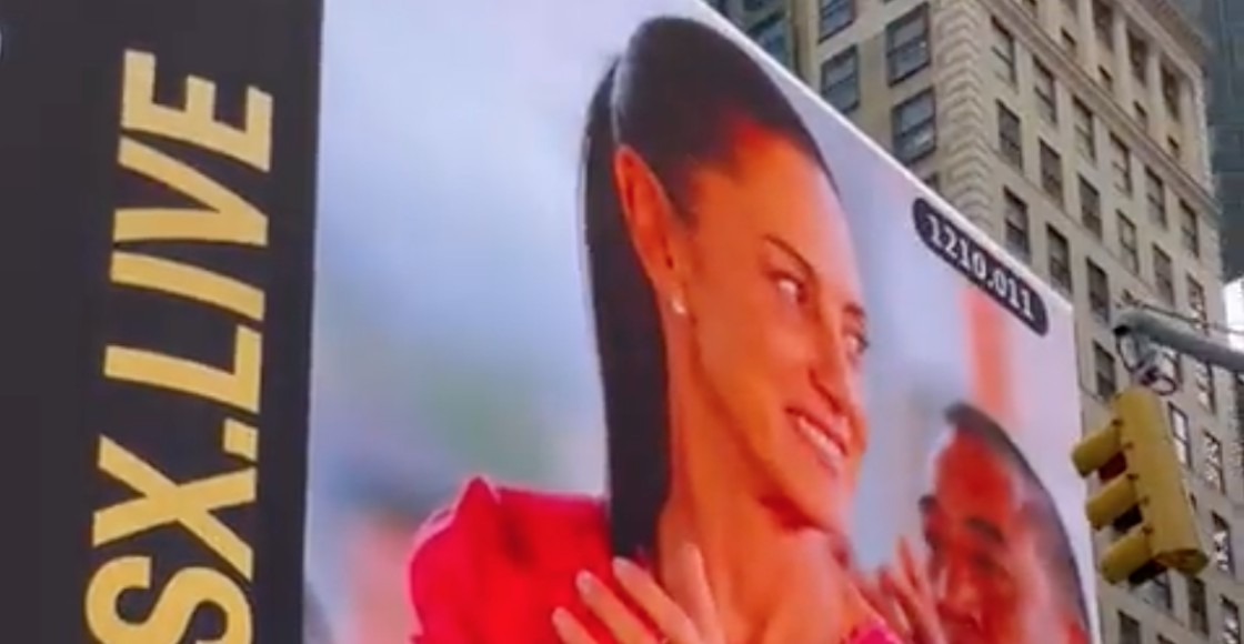 Lanzan publicidad de Claudia Sheinbaum en Times Square; acusa PAN