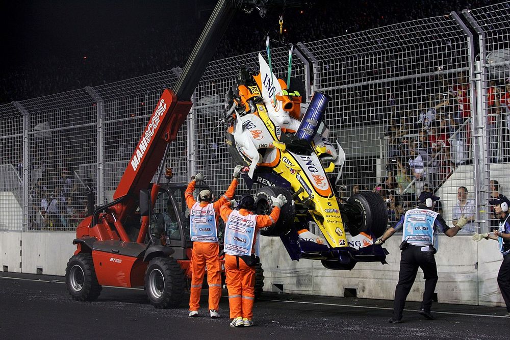 El auto de Nelson Piquet en el crashgate