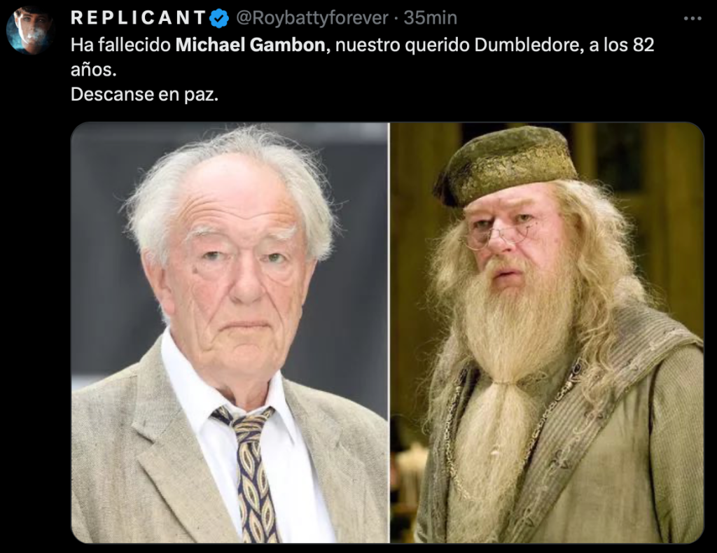 murio michael gambon dumbledore harry potter