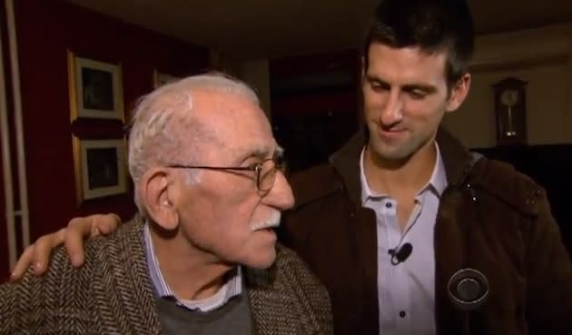 Novak Djokovic y su abuelo Vladimir