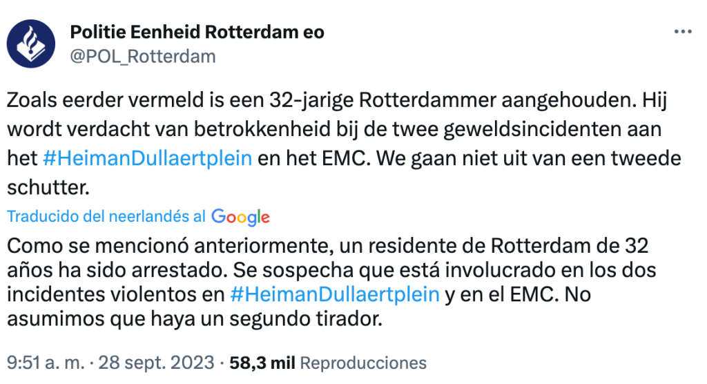 Tiroteos en hospital de Rotterdam, Países Bajos, dejan muertos y heridos