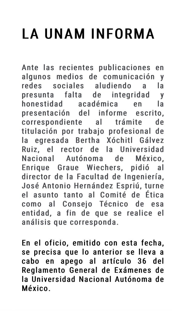 Comparece Xóchitl Gálvez ante Comité de Ética de la UNAM por supuesto plagio  en informe para titularse – Contraste, Política y Sociedad