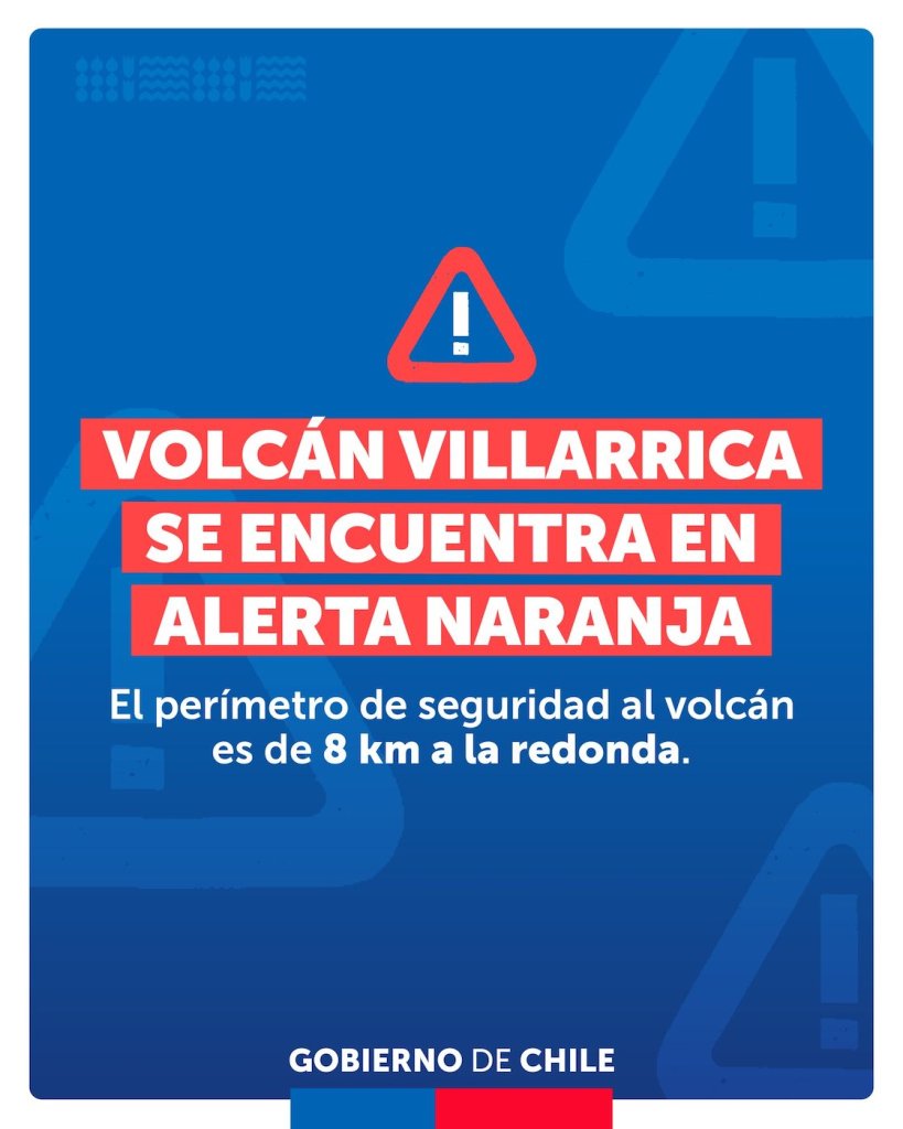 Volcán Villarrica en Chile.