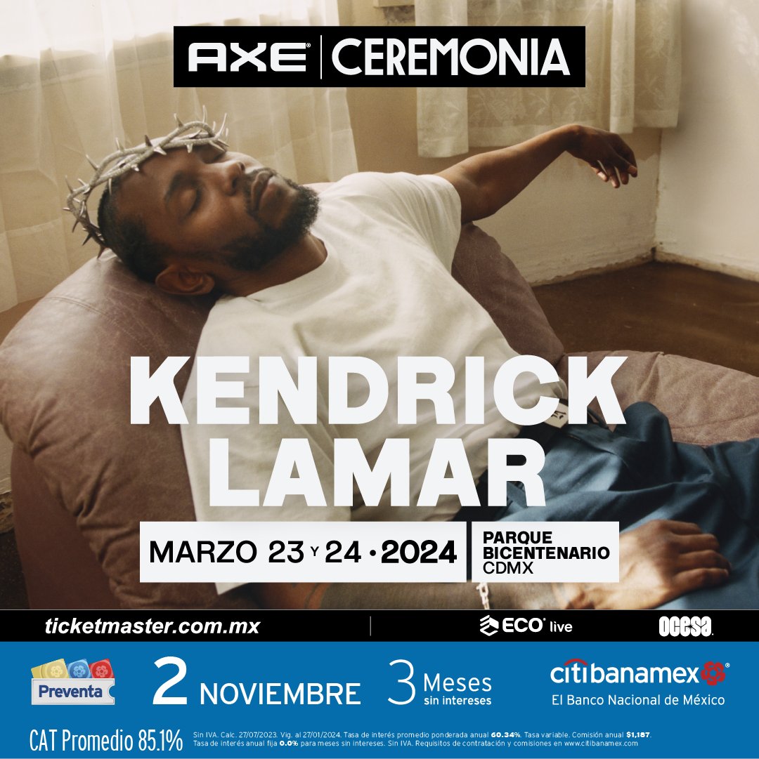 Kendrick Lamar es el primer confirmado para el Axe Ceremonia 2024