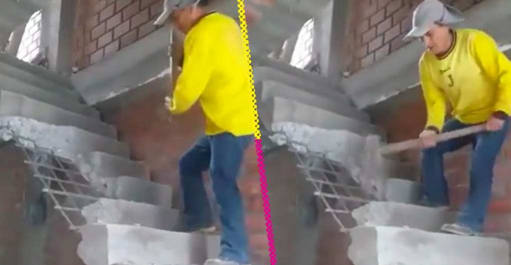 A la mala: Albañil destruye escaleras que construyó porque no le quisieron pagar