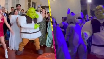 Como si esas cosas pasaran: Pareja se hace viral por su boda con temática de Shrek