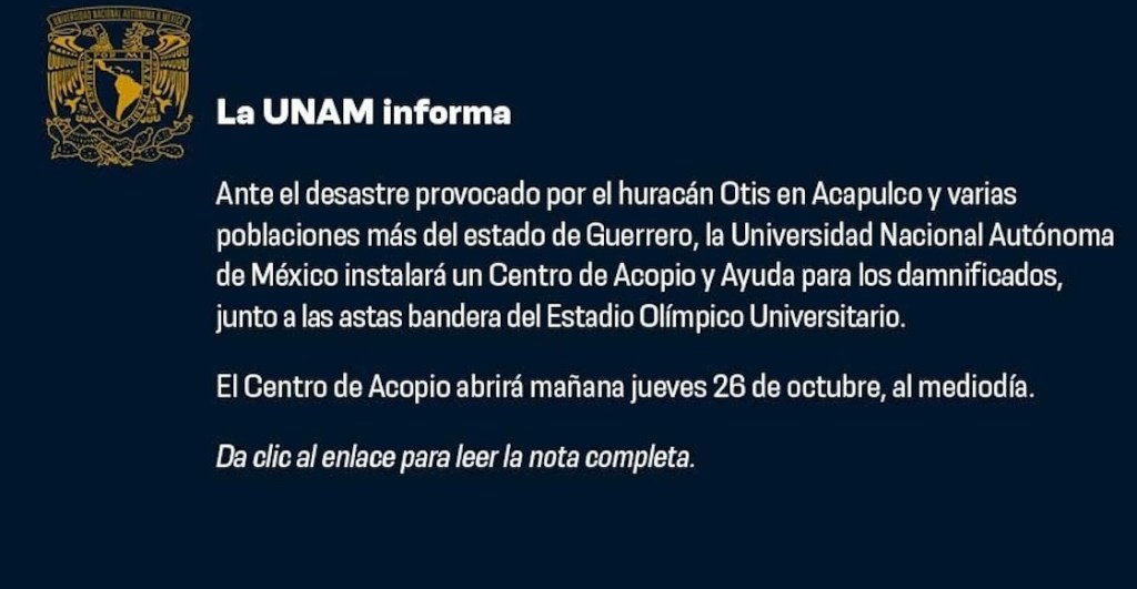 Centros de acopio para ayudar a Acapulco y todo Guerrero tras el huracán Otis