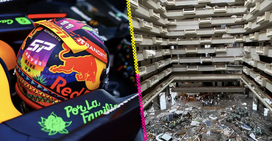 Checo subastará su casco del GP de México para ayudar a Acapulco