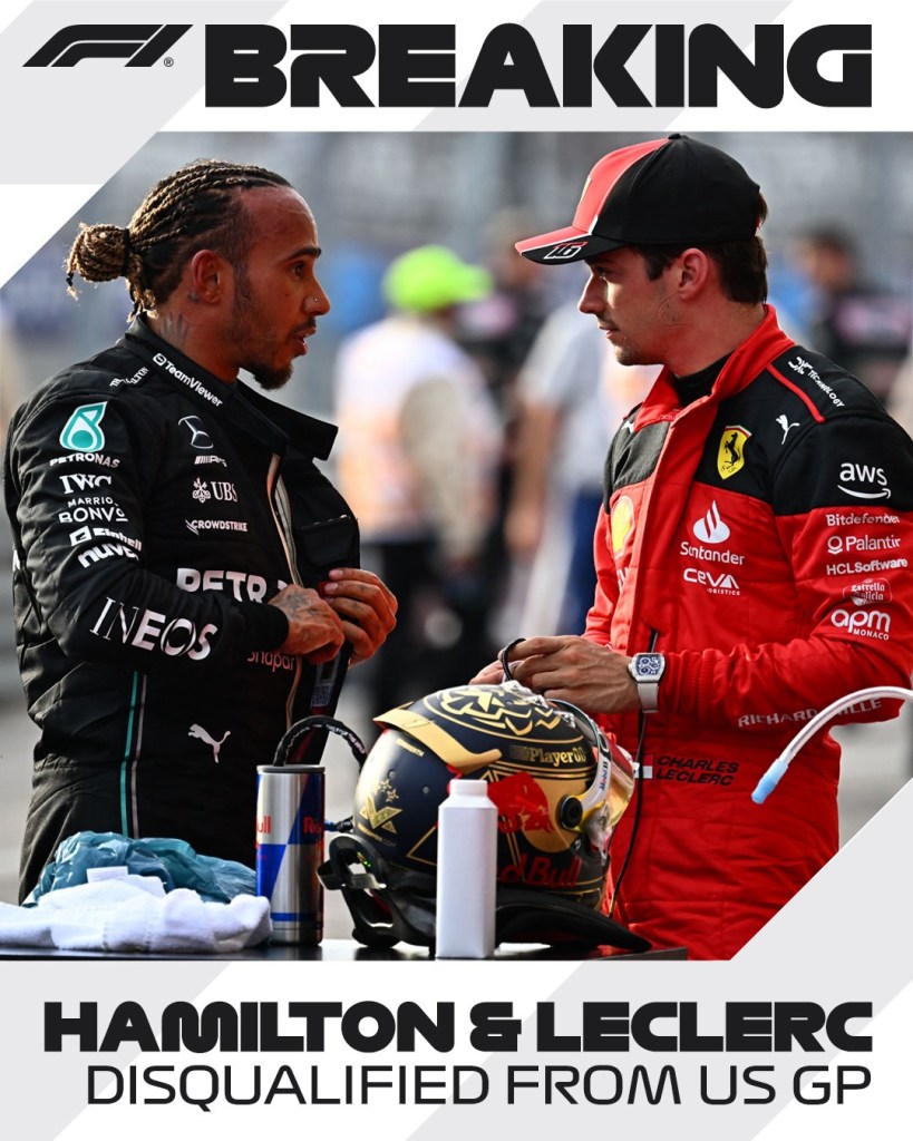 Lewis Hamilton y Charles Leclerc descalificados