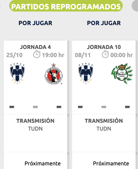 Rayados tiene dos partidos pendientes