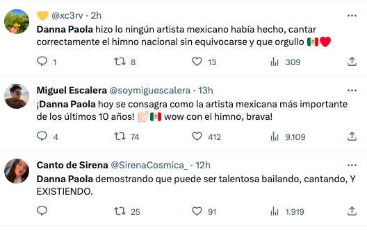 Las mejores reacciones de Danna Paola cantando el Himno Nacional Mexicano durante la pelea del Canelo Álvarez 