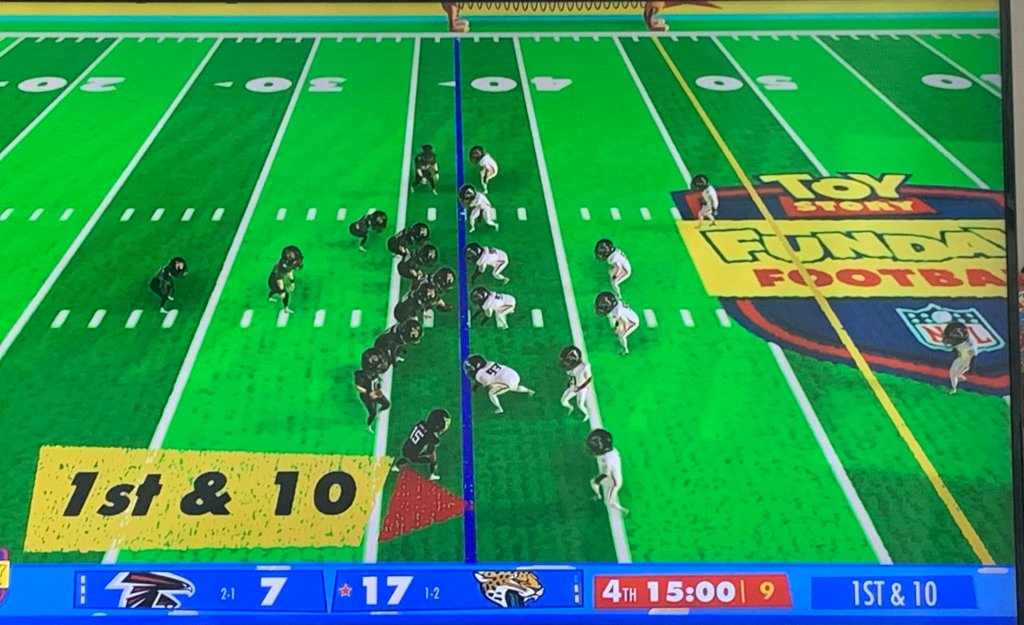 Jaguars vs Falcons was like this in Toy Story