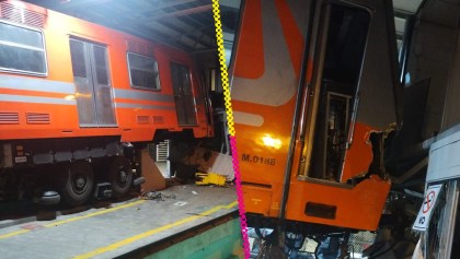 Tren del Metro CDMX chocó en El Rosario.
