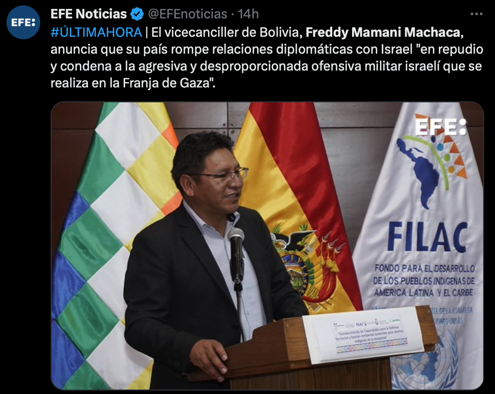 bolivia relaciones diplomaticas israel