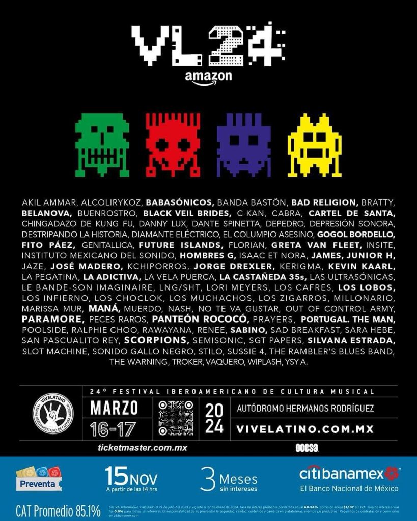 ¡Tenemos line-up! Acá el cartel y todo lo que debes saber del Vive Latino 2024