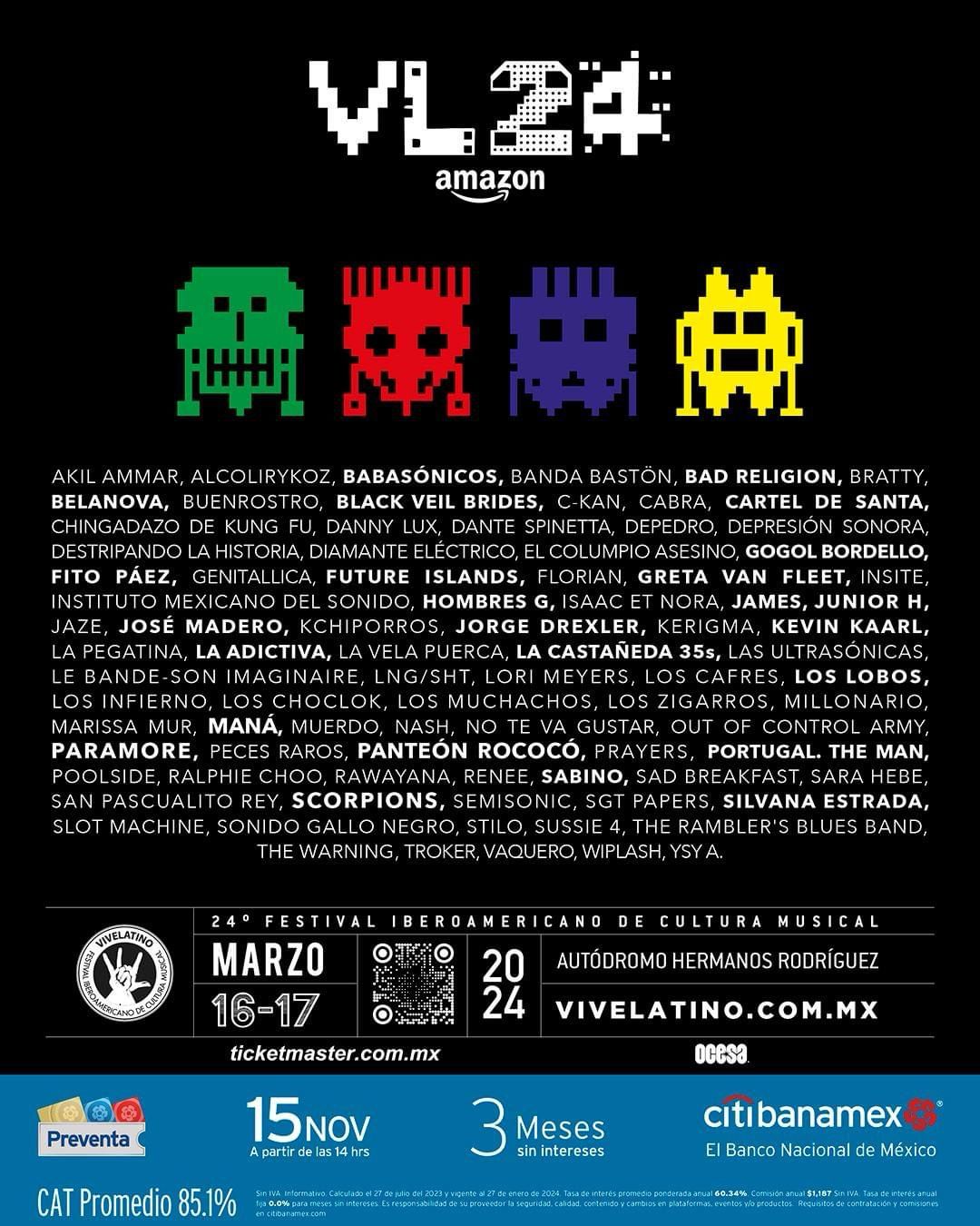 ¡Tenemos line-up! Acá el cartel y todo lo que debes saber del Vive Latino 2024