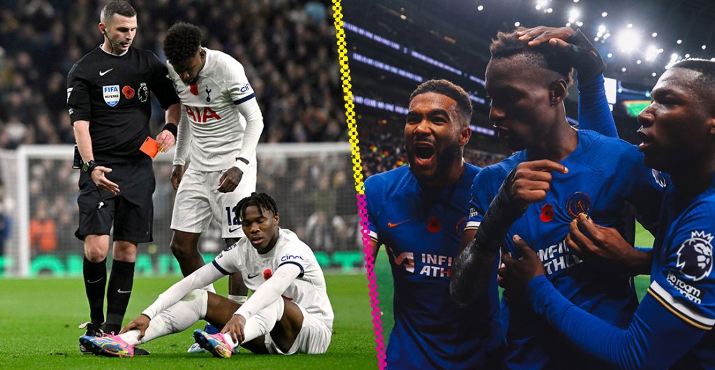 Cinco goles, dos expulsiones y 21 minutos agregados: El loco partido entre Chelsea y Tottenham