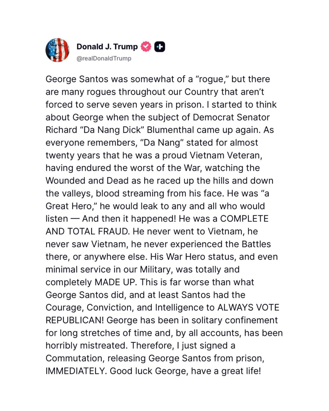 Donald Trump sobre George Santos