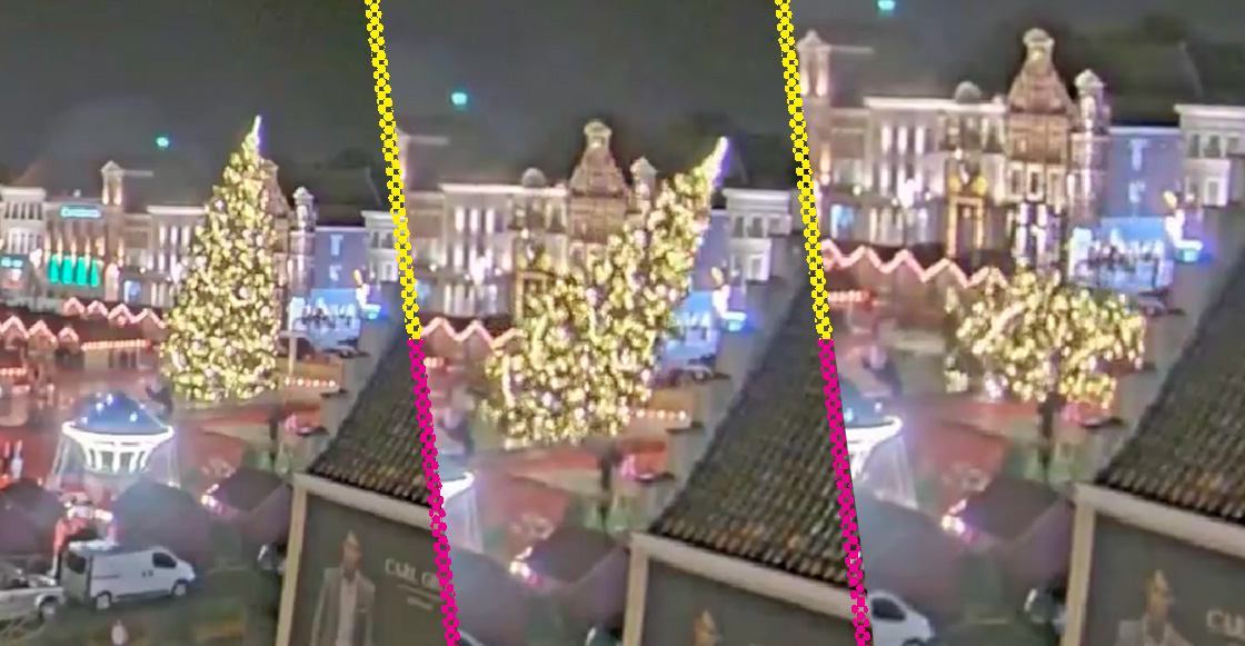 Mujer murió porque un árbol de Navidad gigante le cayó encima