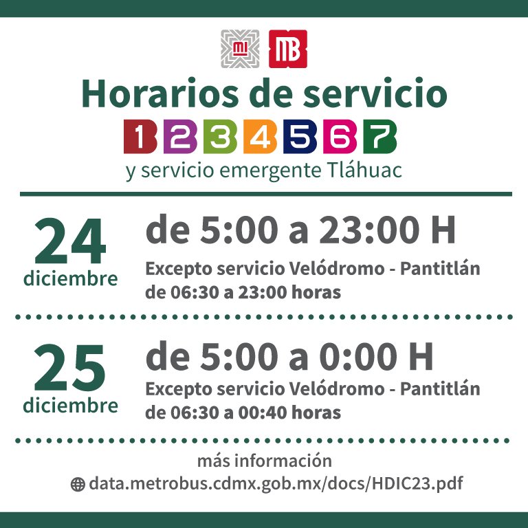 Estos serán los horarios en el Metro y Metrobús para Navidad en CDMX