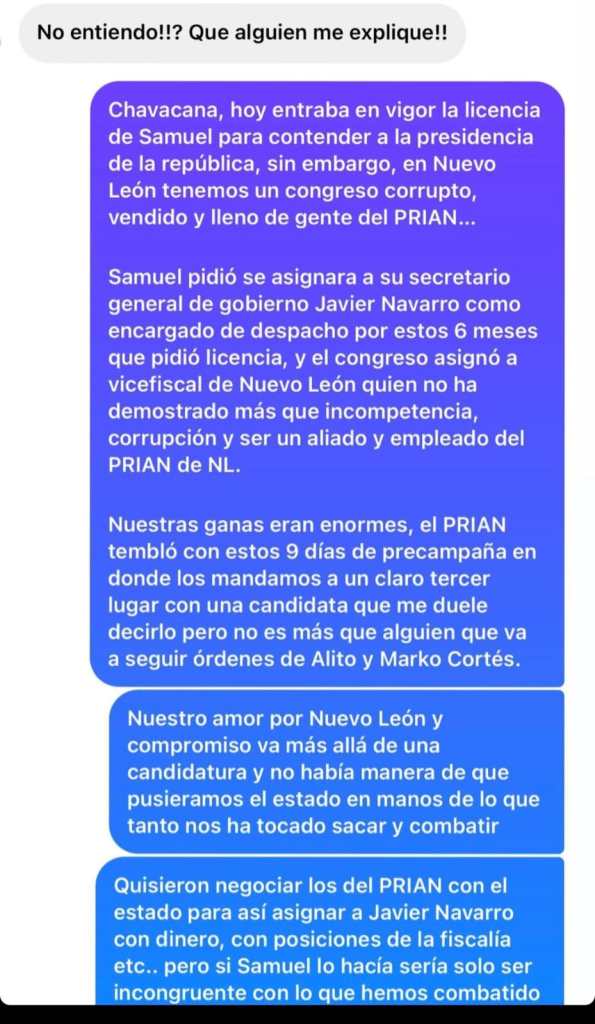 Mariana Rodríguez manda mensaje tras renuncia de Samuel García a la presidencia