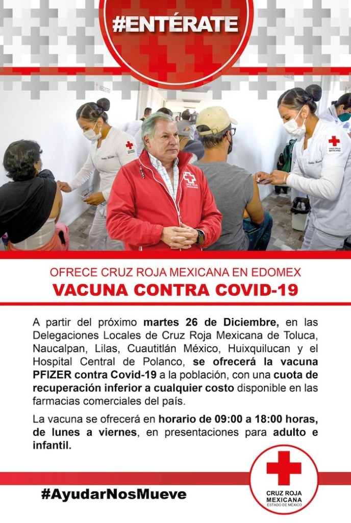 Cruz Roja Mexicana venderá vacuna COVID pero a un precio más barato; te decimos dónde