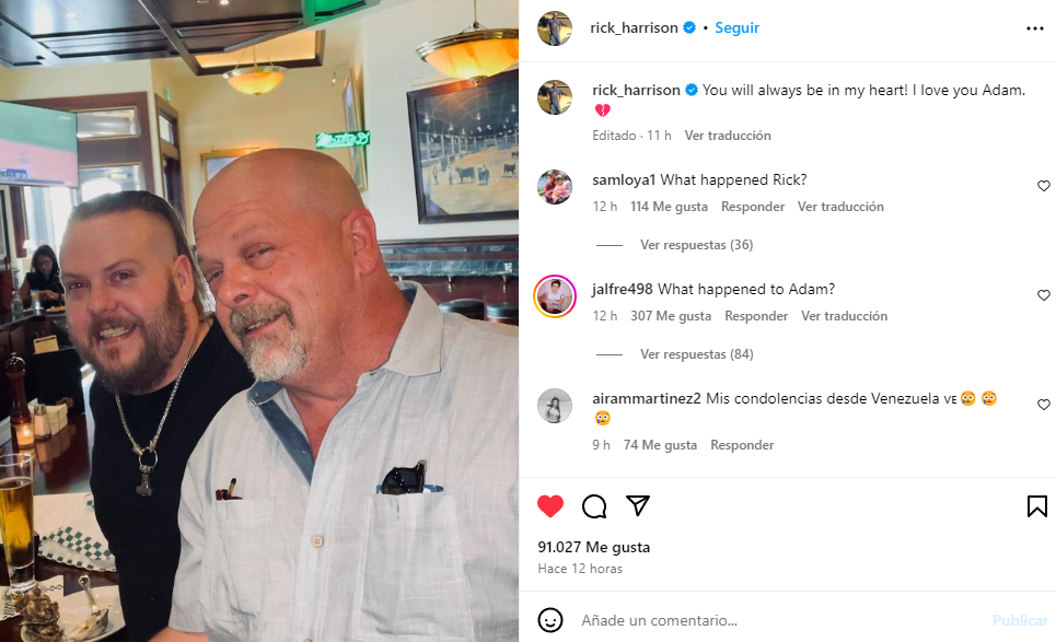 Murió Adam Harrison, hijo de Rick Harrison de El Precio de la Historia