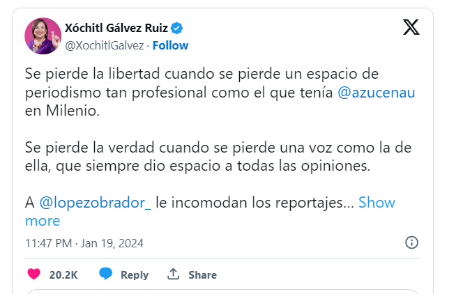 Azucena Uresti: Su salida, acusaciones de censura contra AMLO y la explicación de Milenio