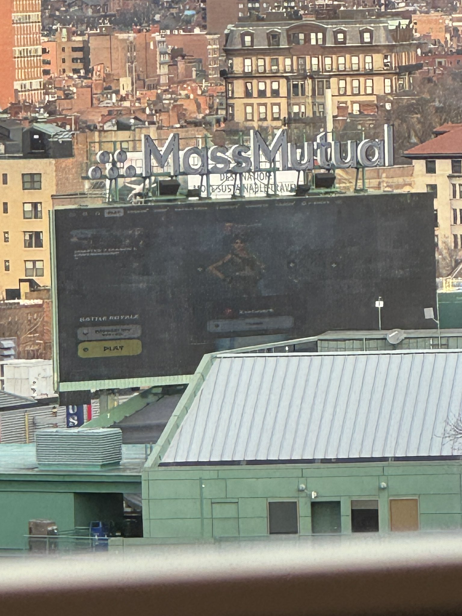 La pantalla de Fenway Park y el videojuego Fortnite