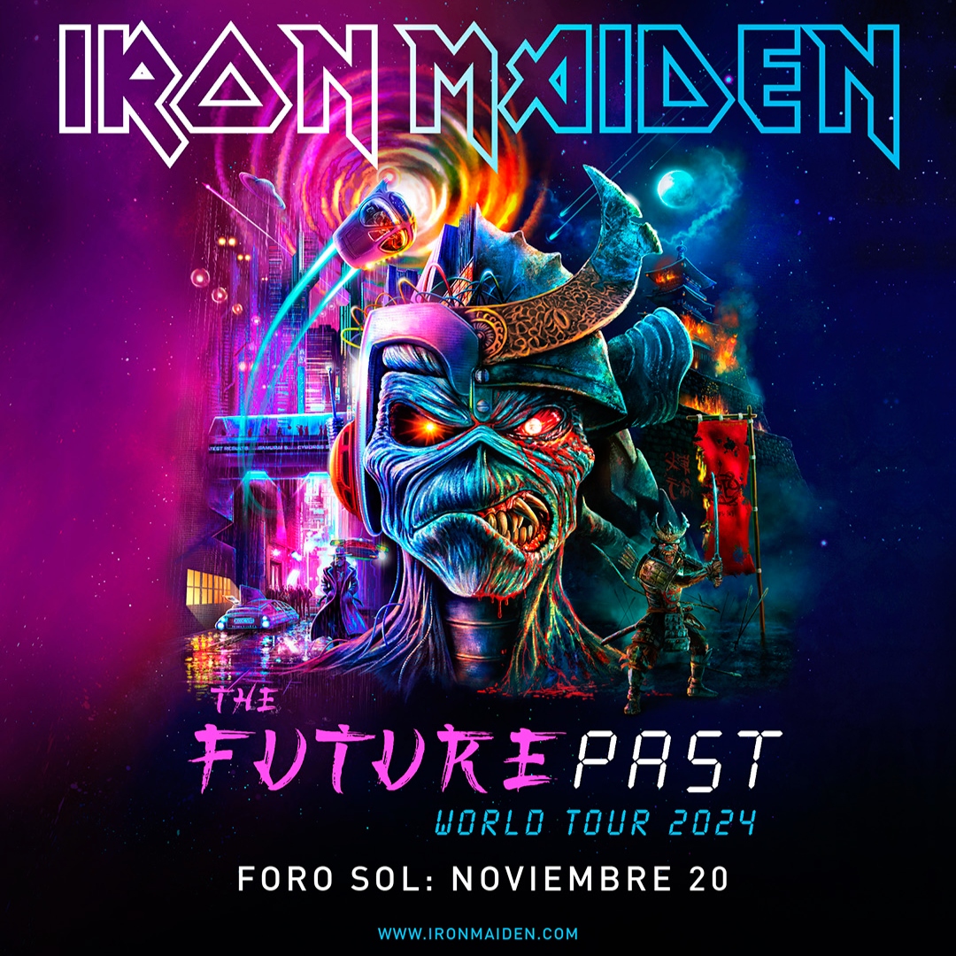 Flyer de los conciertos de Iron Maiden en México 2024