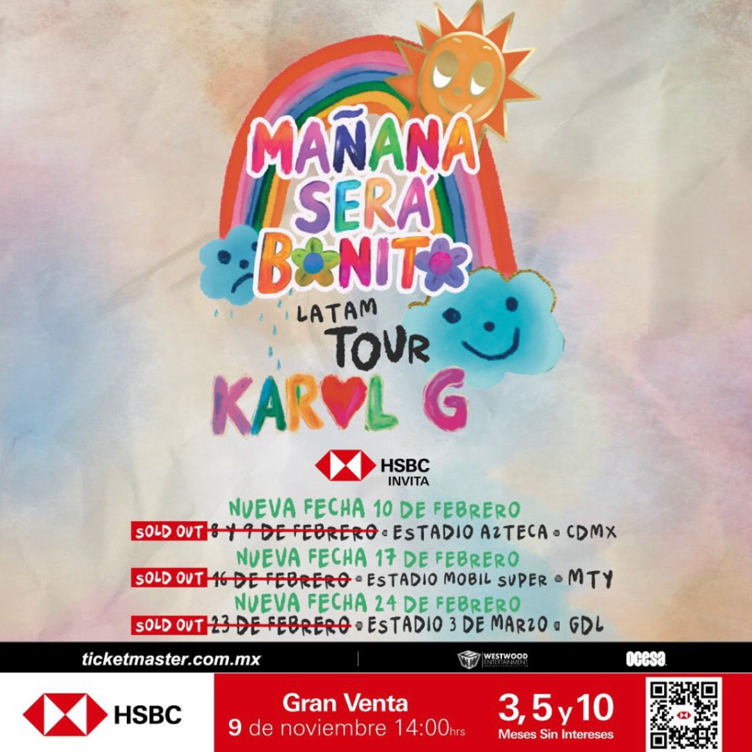 Fechas de los conciertos de Karol G en México