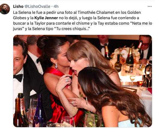 Fíjate, Paty: El chisme entre Kylie Jenner, Timothée Chalamet y la foto con Selena Gómez en los Golden Globes 2024