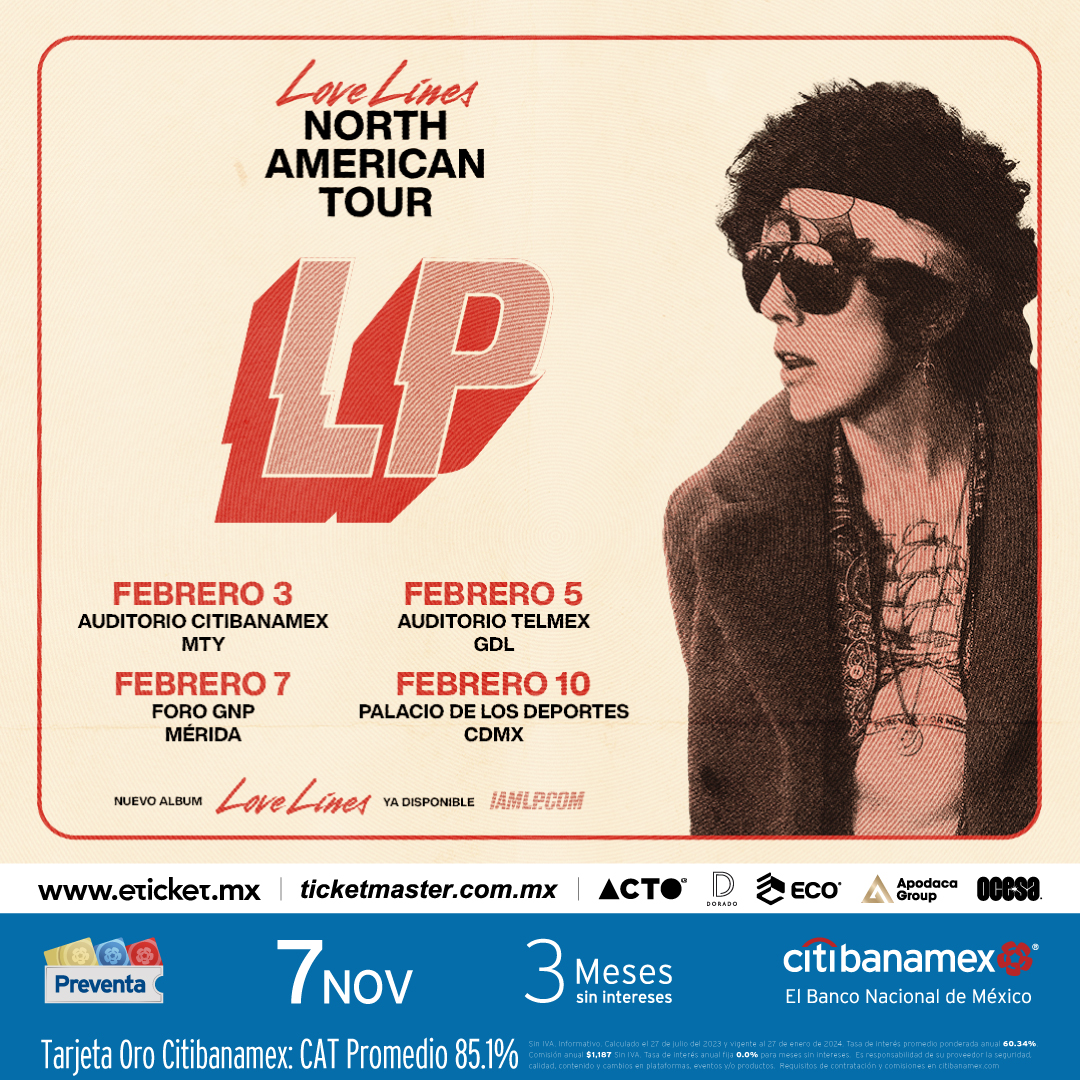Flyer de los conciertos de LP en México.