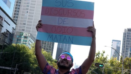 Una protesta contra los transfeminicidios sobre Reforma, en la CDMX