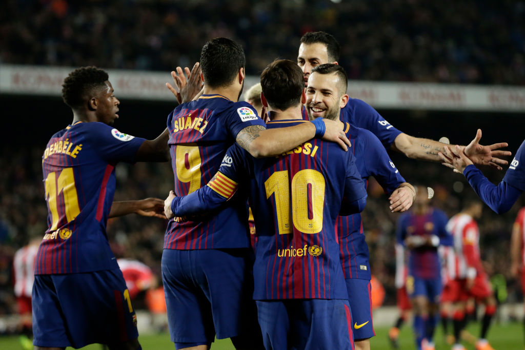 Messi, Suárez, Busquets y Jordi Alba