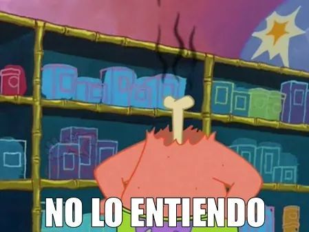 El meme de Patricio, personaje de Bob Esponja, que muestra que no entiende algo y le explota la cabeza.