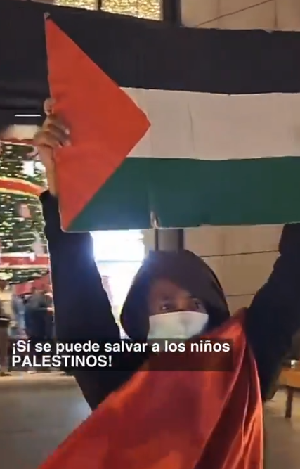 Mítikah: Activistas protestan por Palestina y los desalojan con violencia