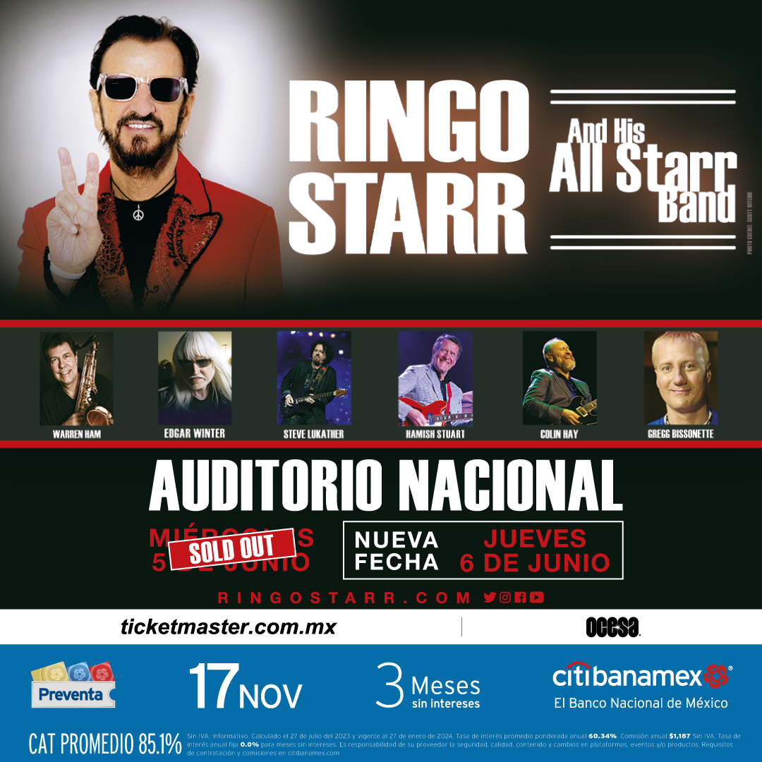 Flyer del concierto de Ringo Starr en México 2024