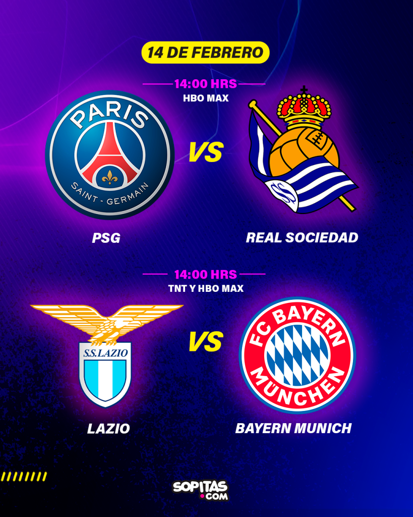 Champions League partidos 14 de febrero