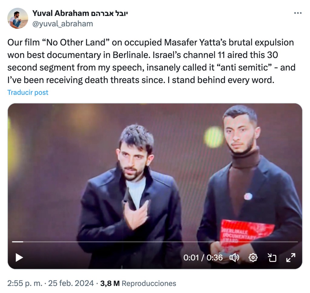 Captura del tuit de Yuval Abraham
